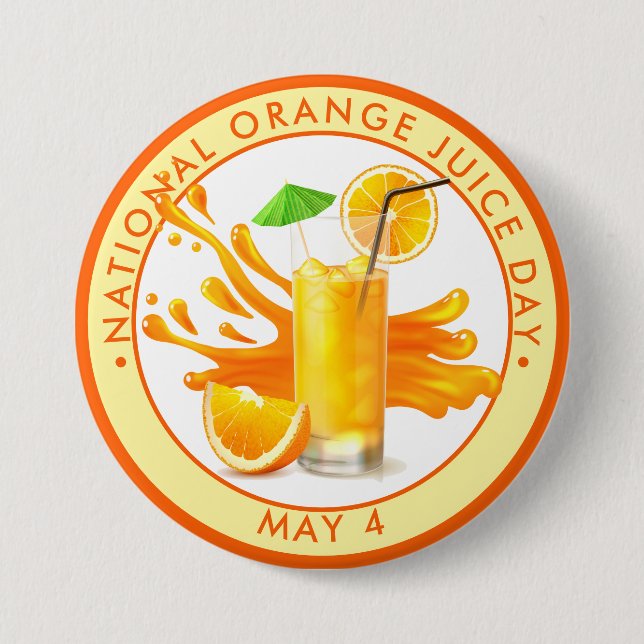 National Orange Juice Day 7.5 Cm Round Badge (Front)
