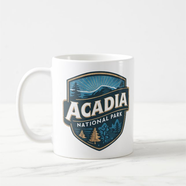 National Park Acadia Emblem Coffee Mug (Left)