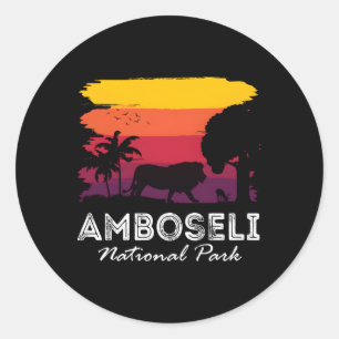 National Park Africa Amboseli Kenya Classic Round Sticker