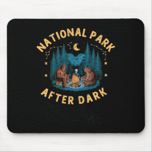 National Park After Dark Funny Bigfoot Alien Campi Mouse Mat