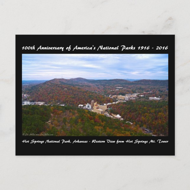 National Park Anniversary Hot Springs Autumn View Postcard (Front)