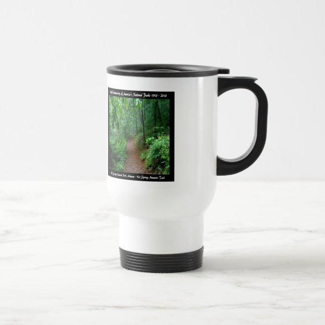 National Park Anniversary Hot Springs Mt Trail Travel Mug (Right)