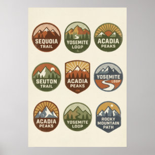 National Park Badge Travel Poster