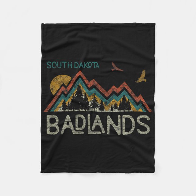 National Park Badlands South Dakota The Mount Rush Fleece Blanket (Front)