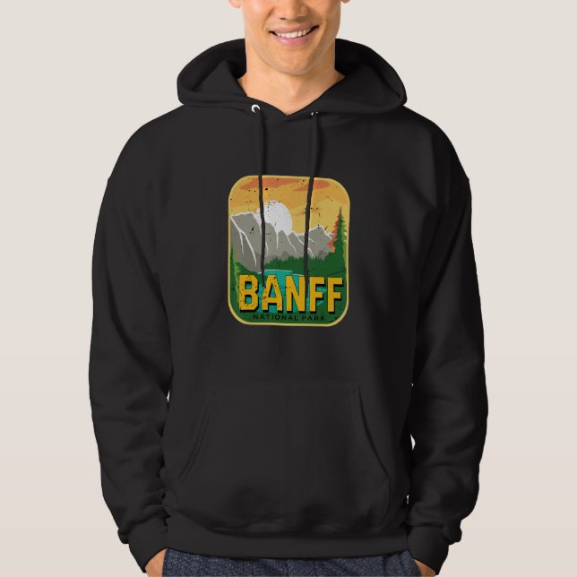 National Park Canada Alberta Banff Camping Mountai Hoodie (Front)