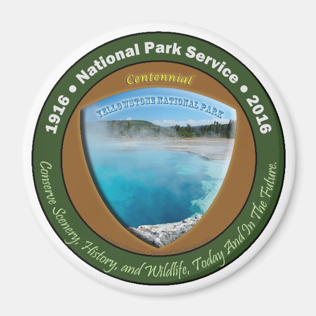 National Park Centennial Magnet Yellowstone 3 In (Front)