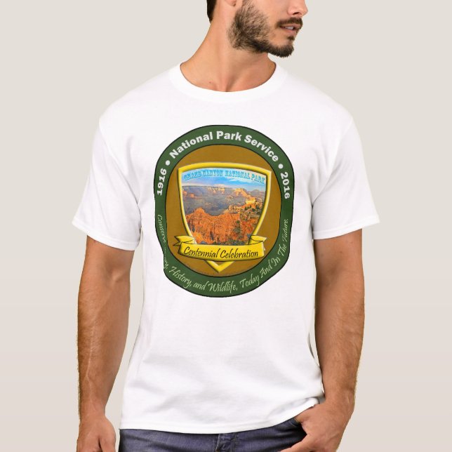 National Park Centennial Men's Basic T-Shirt White (Front)