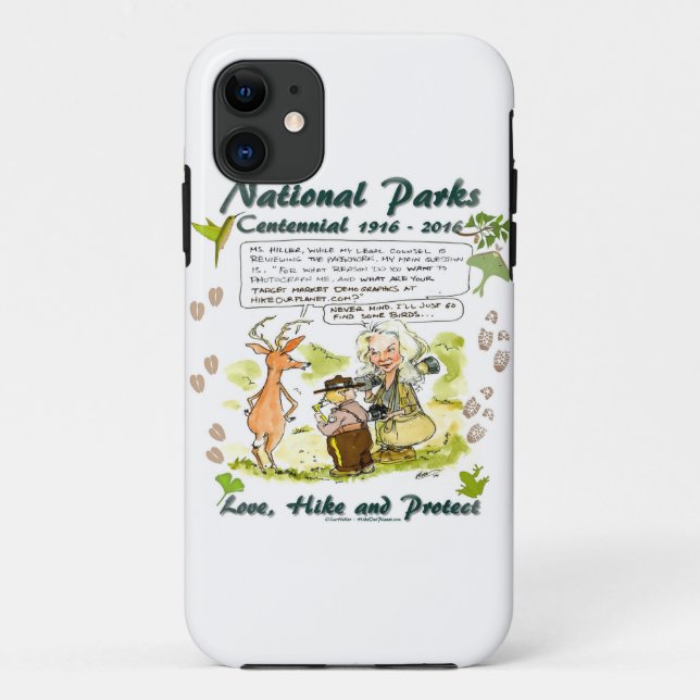 National Park Centennial Photographer Cartoon Case-Mate iPhone Case (Back)