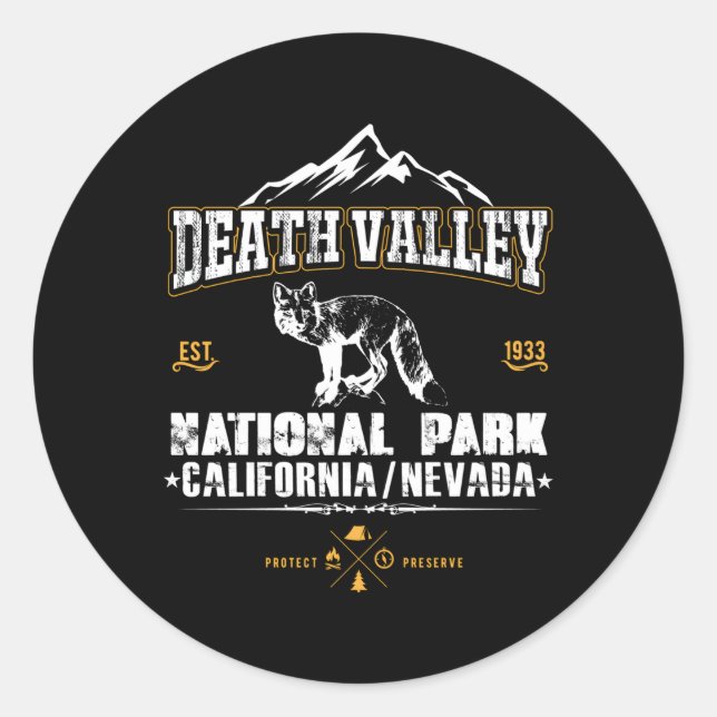 National Park Death Valley California Classic Round Sticker (Front)