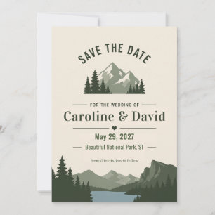 National Park Nature Forest Mountain Save the Date Invitation