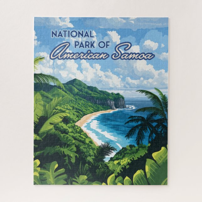National Park of American Samoa Beach Rainforest Jigsaw Puzzle (Vertical)