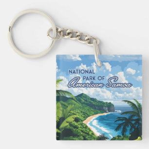 National Park of American Samoa Beach Rainforest Key Ring