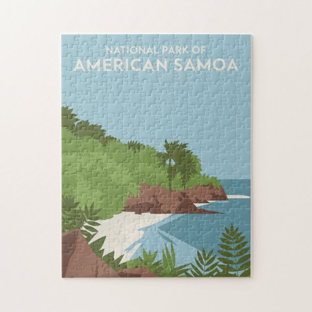 National Park of American Samoa Minimalist Jigsaw Puzzle (Vertical)