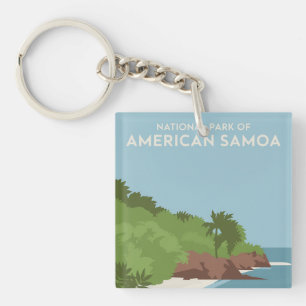 National Park of American Samoa Minimalist Key Ring