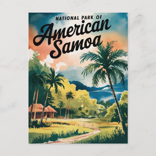 National Park of American Samoa - Watercolor Art - Postcard (Front)