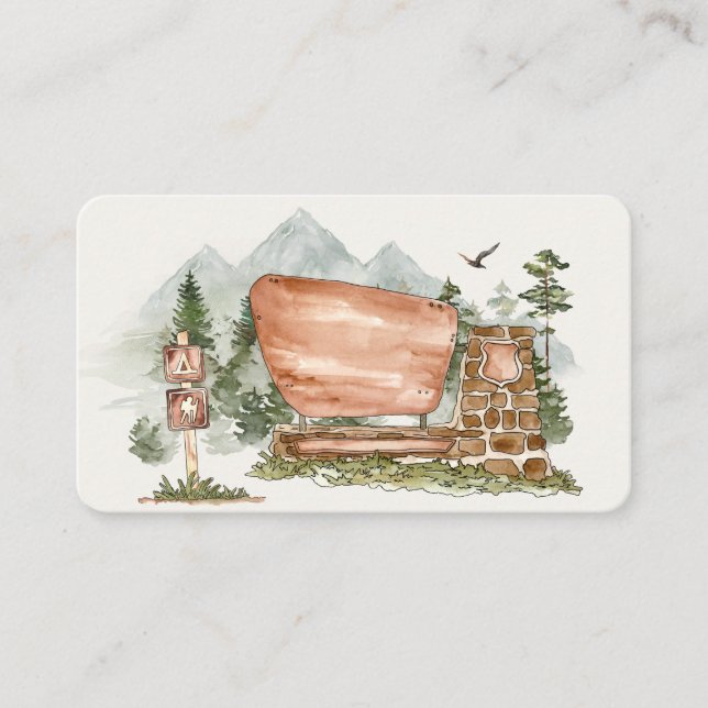 national park place card birthday or baby shower (Front)