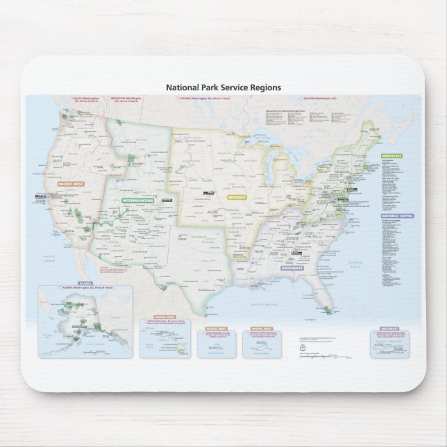 National Park Service Region Map Mouse Mat (Front)