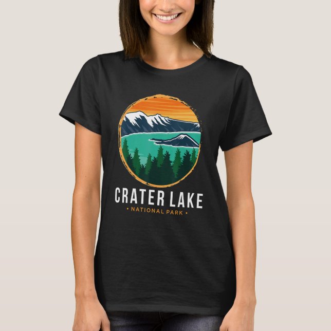 National Park Souvenir Crater Lake Mountain Hiking T-Shirt (Front)