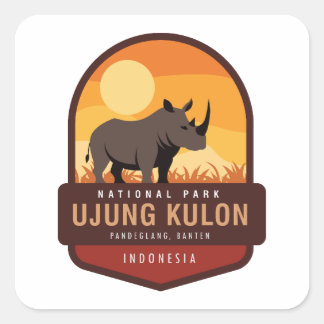 National Park Ujung Kulon Indonesia Square Sticker