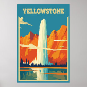 National park Yellowstone, Usa, Travel  Poster
