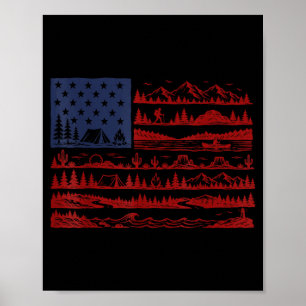 National parks american flag patriotic july 4th poster