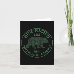 National Parks Bear Hiking Travel Camping Outdoors Card