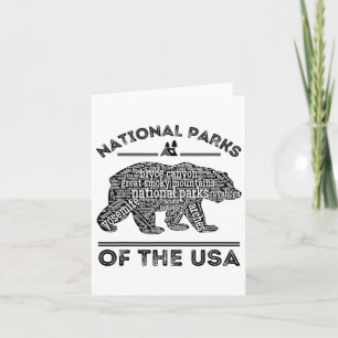 National Parks Bear Hiking Travel Camping Outdoors Card
