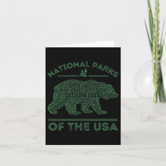 National Parks Bear Hiking Travel Camping Outdoors Card
