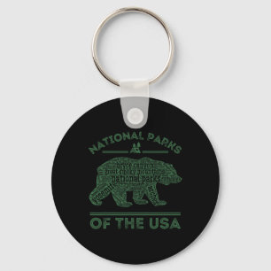 National Parks Bear Hiking Travel Camping Outdoors Key Ring