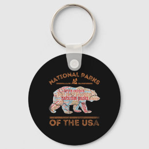 National Parks Bear Hiking Travel Camping Outdoors Key Ring