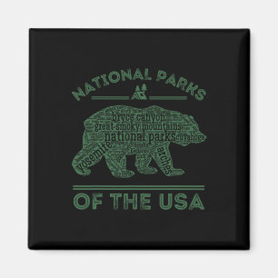 National Parks Bear Hiking Travel Camping Outdoors Magnet