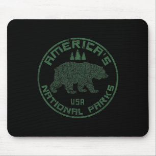 National Parks Bear Hiking Travel Camping Outdoors Mouse Mat