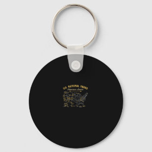 National Parks Hoodie Map Camping Women Men Hiking Key Ring
