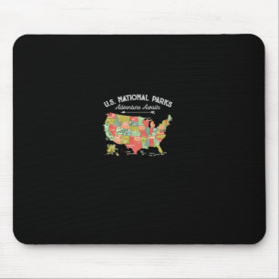 National Parks Hoodie Map Camping Women Men Hiking Mouse Mat