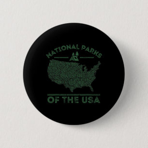 National Parks Map Hiking Travel Camping Outdoors 6 Cm Round Badge
