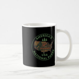 National Parks Map Hiking Travel Camping Outdoors Coffee Mug