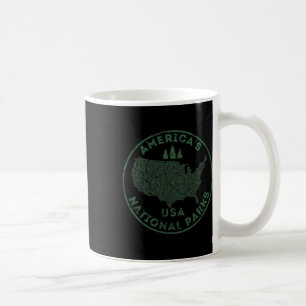 National Parks Map Hiking Travel Camping Outdoors Coffee Mug