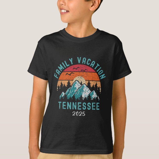 National Parks Mountains Family Vacation 2025 Tenn T-Shirt (Front)