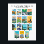 National Parks Of The United Kingdom List Postcard<br><div class="desc">A poster display for all 15 national parks in the United Kingdom including flags of their locations!</div>
