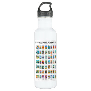 National Parks of The United States List Vintage 710 Ml Water Bottle
