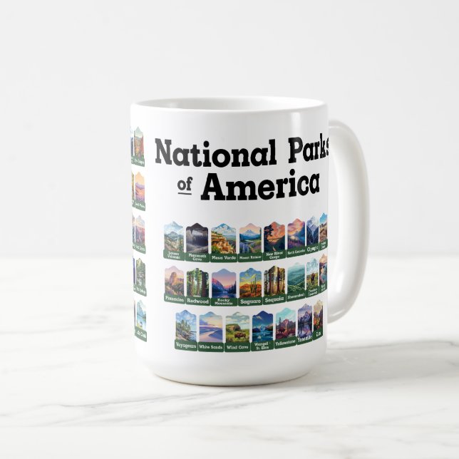 National Parks of the United States of America USA Coffee Mug (Front Right)