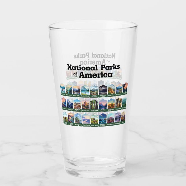 National Parks of the United States of America USA Glass (Front)