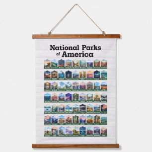 National Parks of the United States of America USA Hanging Tapestry