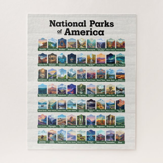 National Parks of the United States of America USA Jigsaw Puzzle (Vertical)