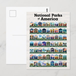 National Parks of the United States of America USA Postcard