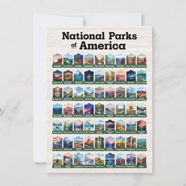 National Parks of United States of America Card (Front)