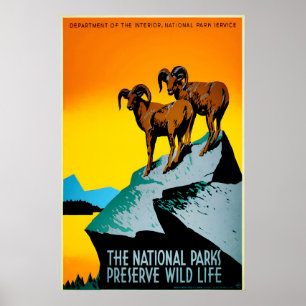 National Parks Painting Hunting Art WPA Poster Big