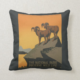 National Parks Preserve Vintage Ad. Cushion