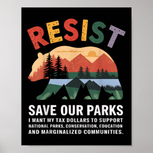 National Parks Resist Save Our Parks Conservation Poster