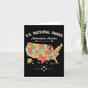 National Parks T Shirt Map Camping Women Men Hikin Card
